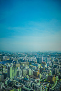 High angle view of cityscape against sky