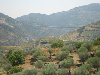 High angle view of mountain range