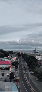 High angle view of traffic on road