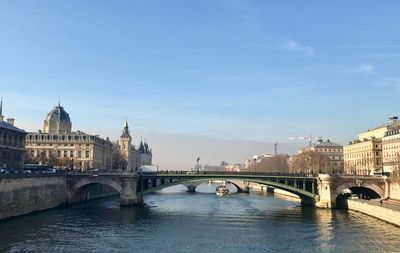 Bridge over river in city