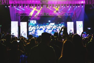 Group of people at music concert