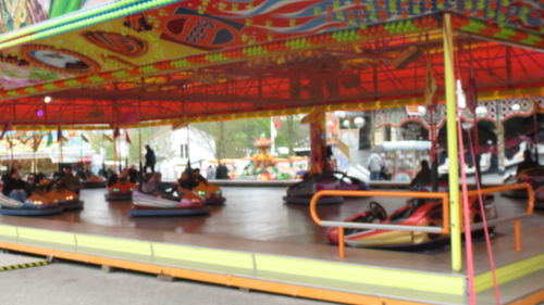 Close-up of carousel at amusement park