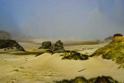 Scenic view of desert against sky