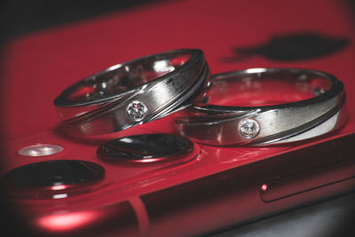 Close-up of eyeglasses on table