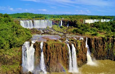 Scenic view of waterfall