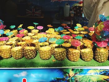 Multi colored vegetables for sale in store