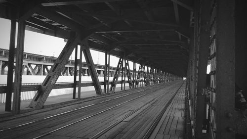 Interior of railroad bridge