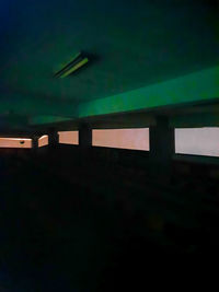 View of illuminated lights in dark room