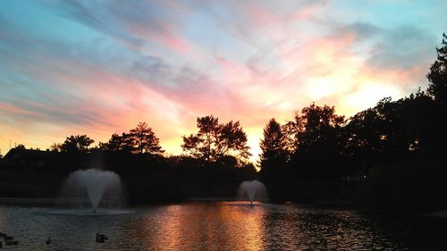 Scenic view of sea at sunset