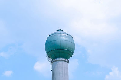 Low angle view of water tower against sky