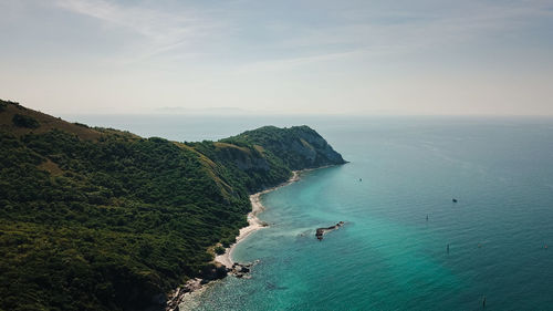 High angle view of sea against sky