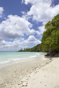 Scenic view of beach against sky