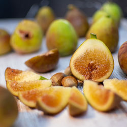 Close-up of fruits on table