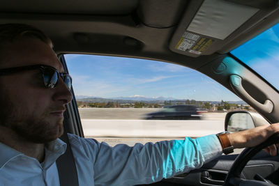 Close-up of man in sunglasses