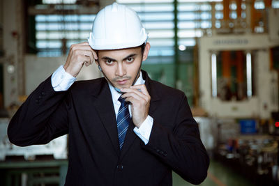 Portrait of man wearing hat