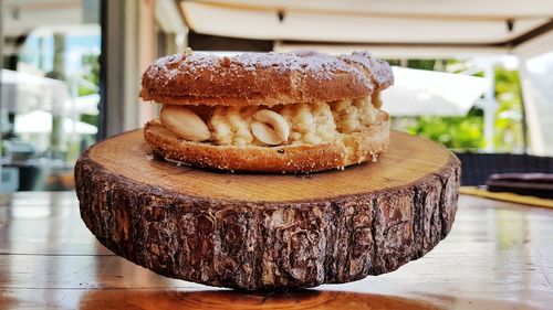 Close-up of cake on table