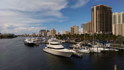 Boats in harbor