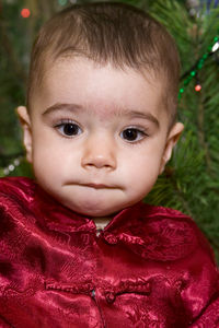 Close-up portrait of cute baby girl