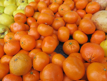 Full frame shot of oranges at market stall