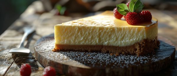 Close-up of dessert on table