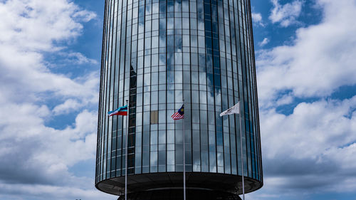 Low angle view of modern building against sky