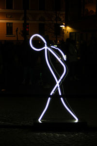 Light trails on street at night