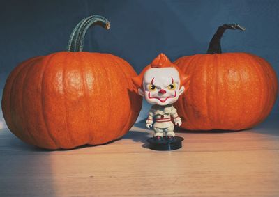 Close-up of pumpkins on table