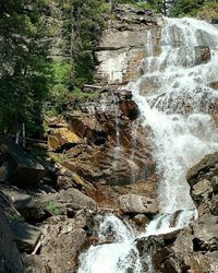 Scenic view of waterfall in forest