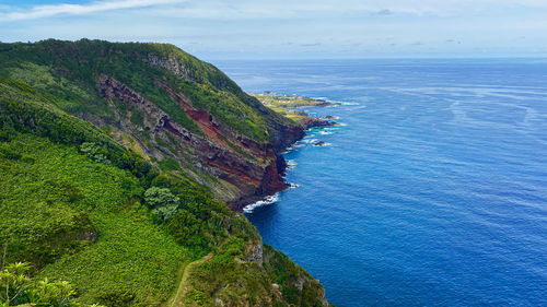 High angle view of sea against sky