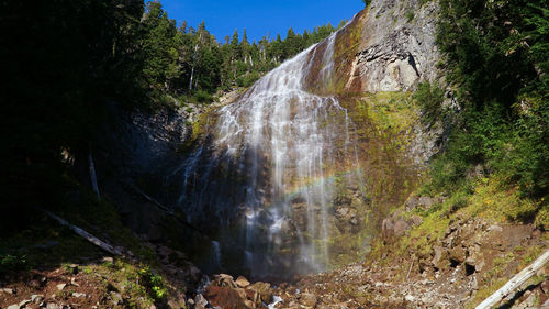 Scenic view of waterfall