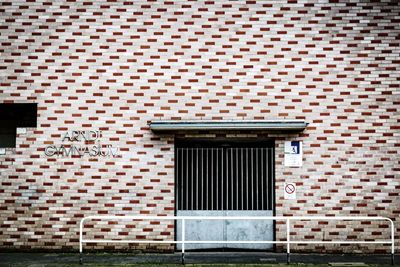 Closed door of building