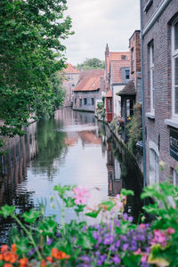 Canal amidst buildings against sky