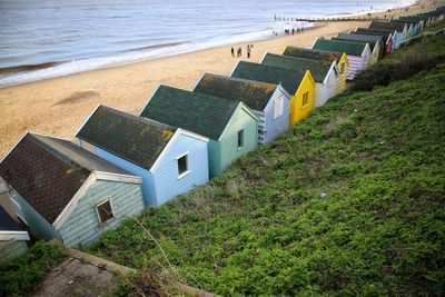 High angle view of beach