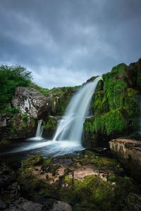 Scenic view of waterfall