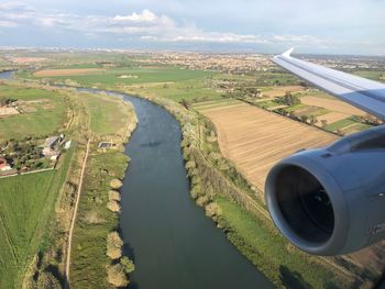 Aerial view of landscape against sky