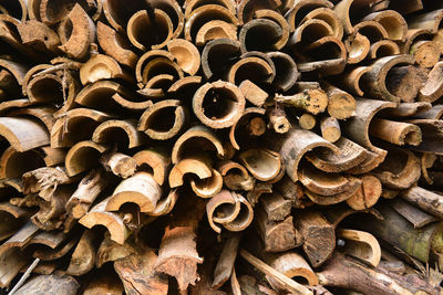 Full frame shot of logs
