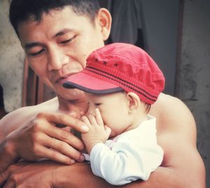 Portrait of mother with baby