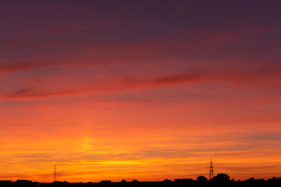 Scenic view of dramatic sky during sunset