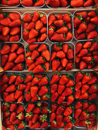 Full frame shot of strawberries for sale in market