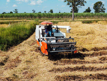 Tractor on agricultural field