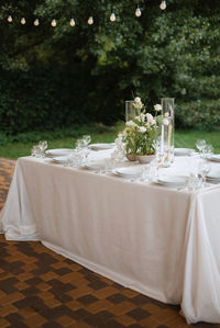 Place setting on table