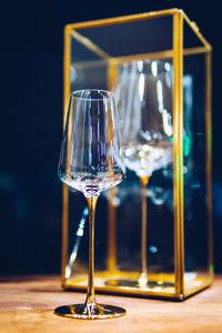 Close-up of wine glass on table