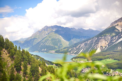 Scenic view of mountains against sky