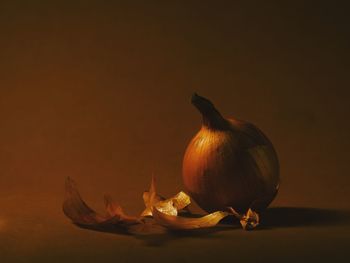 Close-up of pumpkin on table