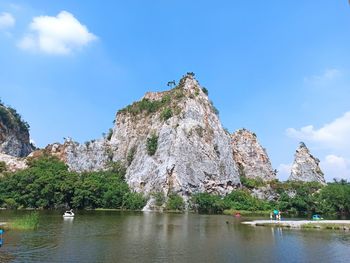 Abstract perspective nature tourist attractions ratchaburi province, thailand, khao ngu stone park.