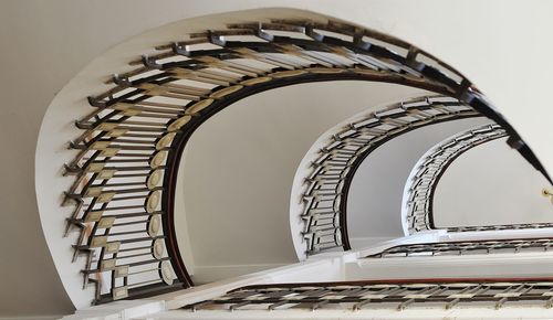 High angle view of modern spiral staircase