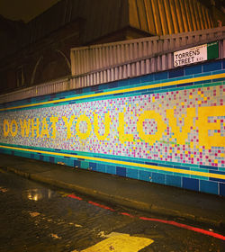 Graffiti on wall in city