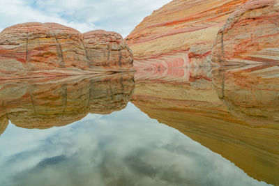 Low angle view of rock formation