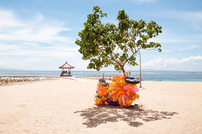 Scenic view of beach against sky