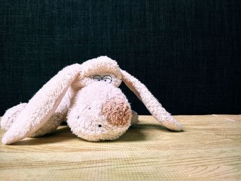 Close-up of stuffed toy on table at home
